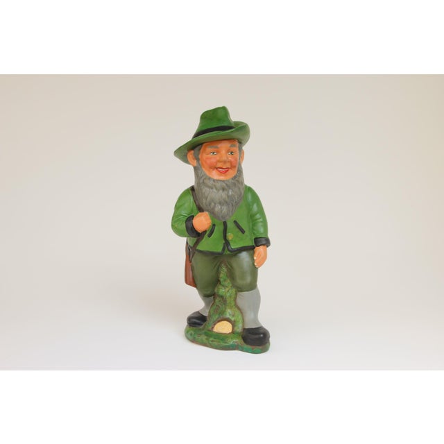 Forest Green Vintage Clay Garden Gnome by Balzer & Bock, 1960s For Sale - Image 8 of 8