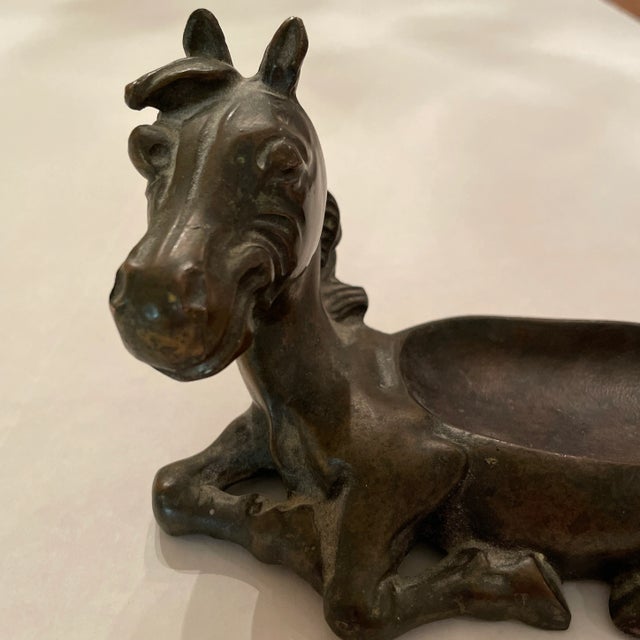 Metal Vintage K&O Co. Bronze Horse Ashtray For Sale - Image 7 of 12