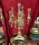French Crystal Candelabra Lamp – Gold Leaf & Bronze Table Lighting With Hanging Crystals For Sale - Image 4 of 4