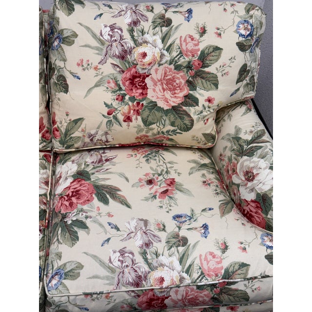 Shabby Chic Floral Printed + Plush Sofa For Sale - Image 10 of 12