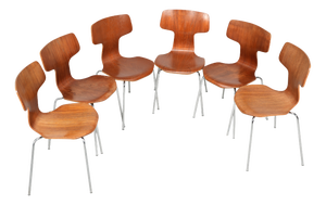 Model 3103 Chairs by Arne Jacobsen for Fritz Hansen, 1950s, Set of 6