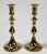 Pair of heavy brass candlestick holders. Unmarked by maker, but reminiscent of Baldwin. Lovely patina.
