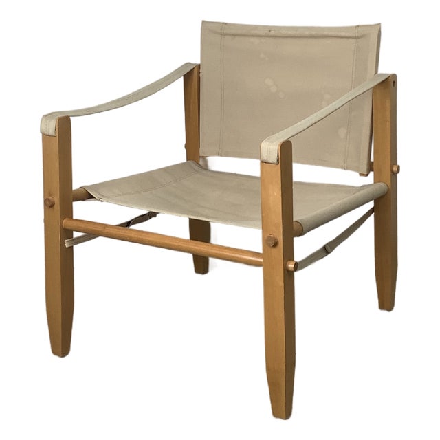 Vintage Sling Style Safari Campaign Lounge Chair For Sale
