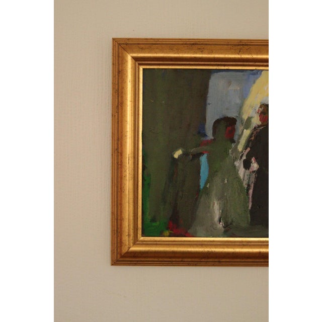 H. Zee, Conversation, 1950s, Oil on Canvas, Framed For Sale - Image 7 of 13