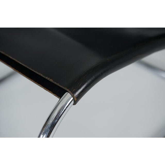 MR30 Tubular Steel Chair with Black Leather by Ludwig Mies Van Der Rohe for Knoll, 1960s For Sale - Image 13 of 17
