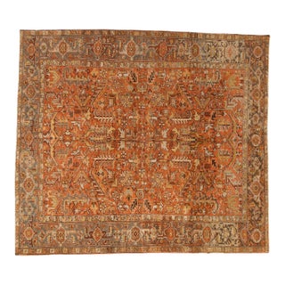 Vintage Distressed Mehrivan Square Carpet - 7' x 7'10" For Sale