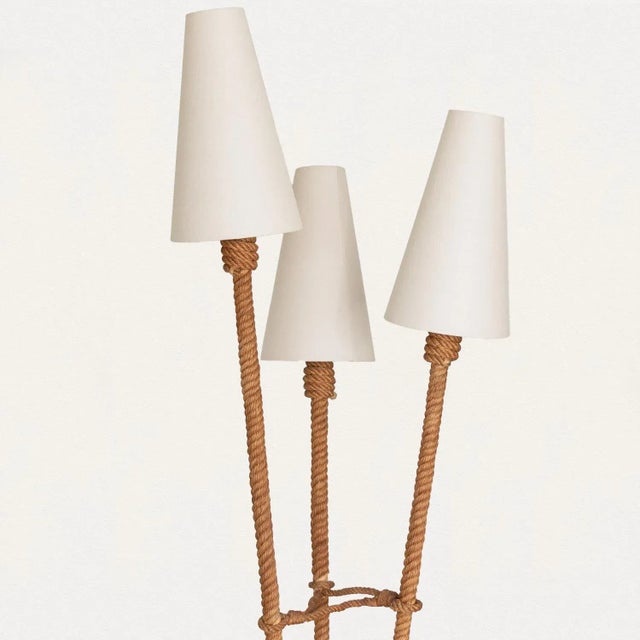 1960s French Rope Floor Lamp by Audoux-Minet | Chairish