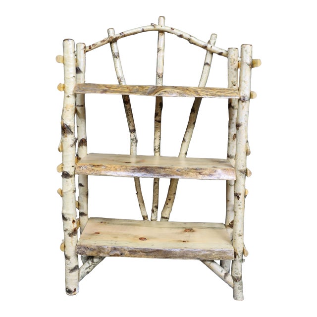 Adirondack Birch Three-Tier Display Shelf For Sale