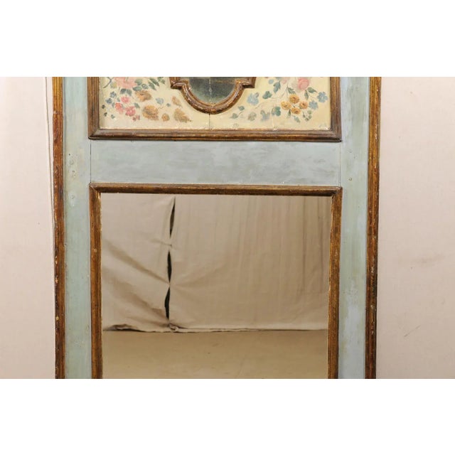 Silver 19th Century Italian Mirror with Landscape Painting For Sale - Image 8 of 13