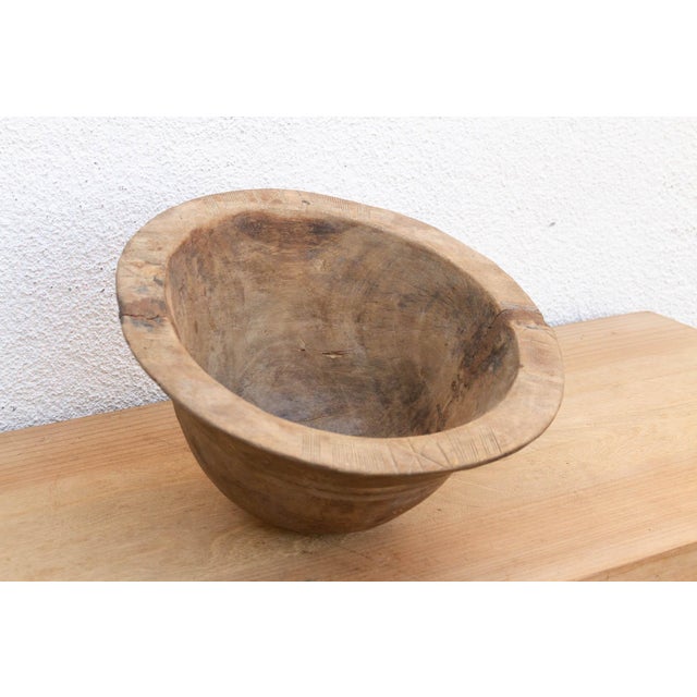 Wabi Sabi African Wood Bowl For Sale - Image 4 of 11