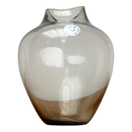 Mid-Century German Fischmaul Glass Vase from Hirschberg, 1960s For Sale