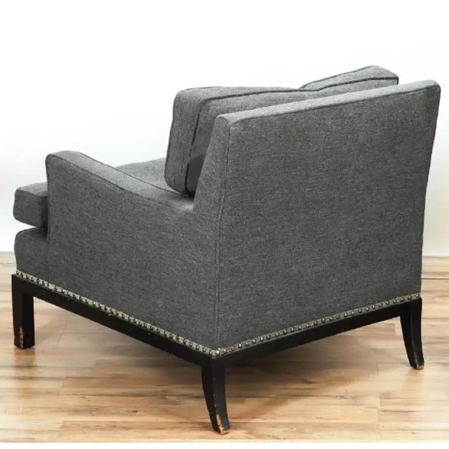 Mid-Century Modern Tommi Parzinger Originals Modern Armchair and Ottoman, Club Chair, 1958 For Sale - Image 3 of 5
