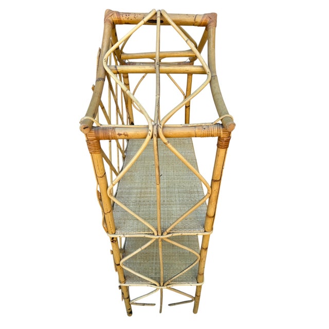 1960s Vintage Swedish Rattan Shelf, 1960s For Sale - Image 5 of 8