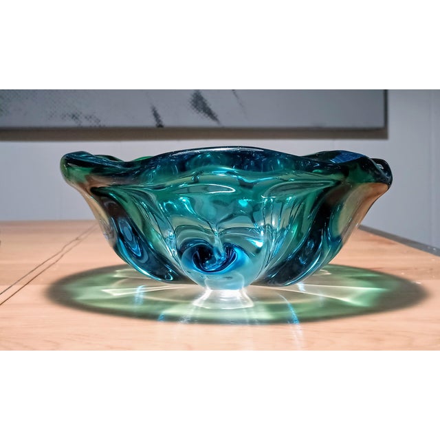 Glass 1960s Barbini Murano Attributed Art Glass Decorative Bowl Ashtray For Sale - Image 7 of 8