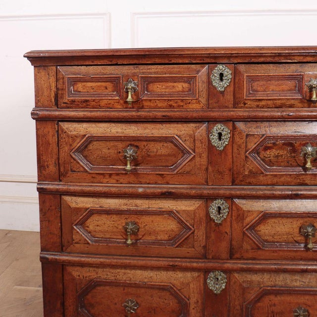 Wonderful early 18th C oak chest of drawers, lovely size and great colour. 1720 This piece is designed in the style of the...