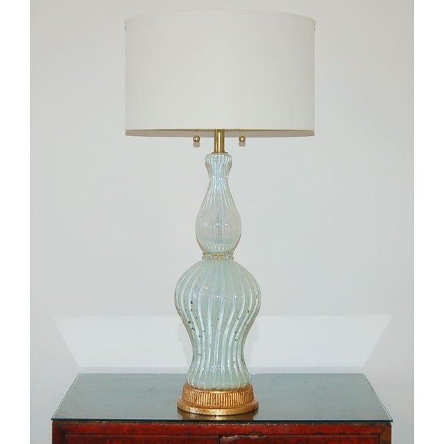 Mid-Century Modern Vintage Murano White Opaline Glass Lamp For Sale - Image 3 of 9