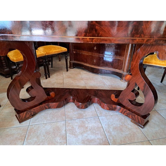 Empire French Console Table in Mahogany & Marble, 1800s For Sale - Image 6 of 7