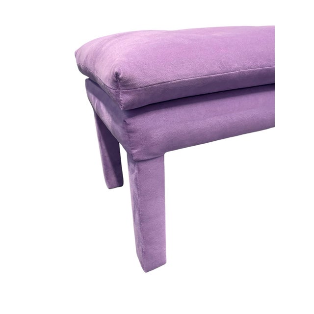 Textile 1980s Vintage Purple Upholstered Parsons Bench For Sale - Image 7 of 12