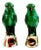Pair #3 Chinese Export Porcelain Green Sancai Glazed Parrots For Sale