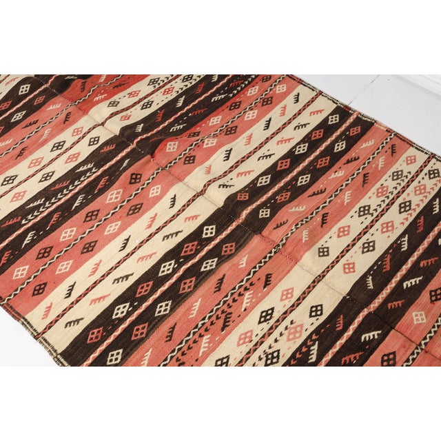 1960s Handwoven Turkish Kilim With Tassels For Sale - Image 9 of 10