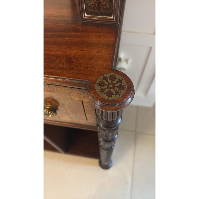 Early 19th Century Antique Regency Open Bookcase in Rosewood with Brass Inlaid, 1820 For Sale - Image 5 of 18