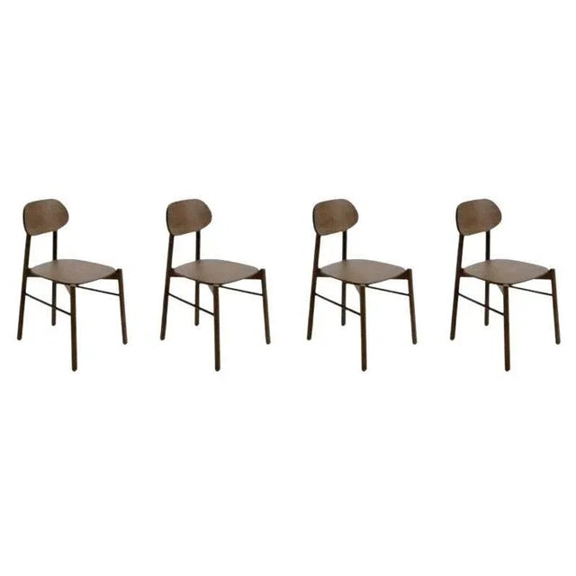 Aqua Bokken Chairs in Beech Wood by Colé Italia, Set of 4 For Sale - Image 8 of 8
