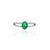 Oval Cut Emerald and Diamond Ring in Solid 18k White Gold Size 7 For Sale - Image 4 of 8