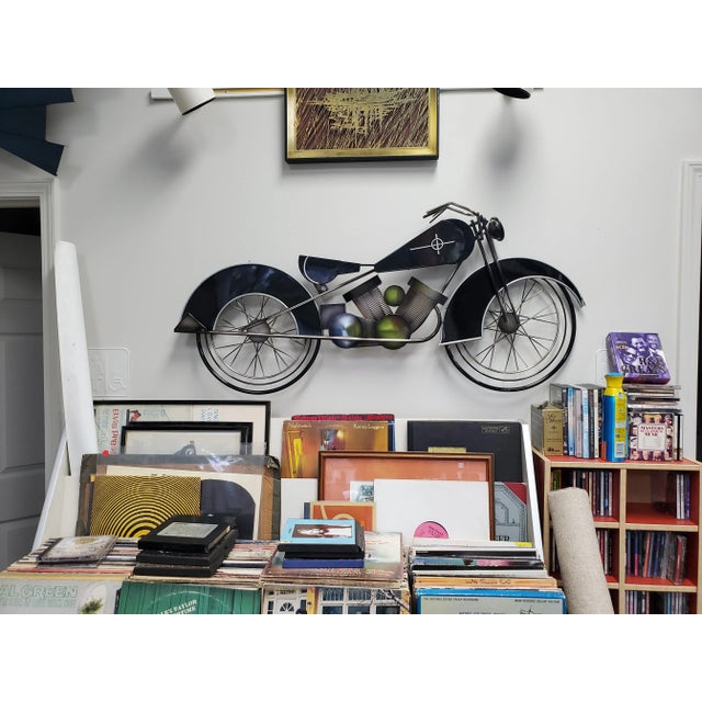 1990s 1992 Curtis Jere Motorcycle Large Wall Metal Sculpture Signed and Dated For Sale - Image 5 of 9