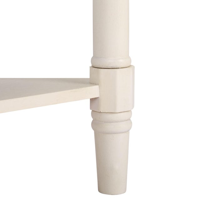 Wood Gomez 1 Drawer 1 Shelf Corner Table in Ivory For Sale - Image 7 of 10