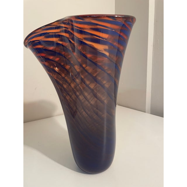 Late 20th Century Vintage Murano Style Art Glass Vase For Sale - Image 5 of 8