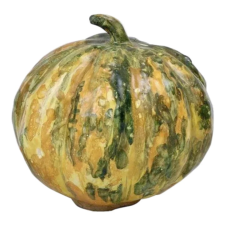 19th Century Continental Pottery Figure of a Ripening Squash | Chairish