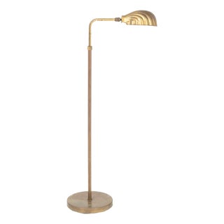 Mid-Century Modern Brass Shell Motif Floor Lamp For Sale