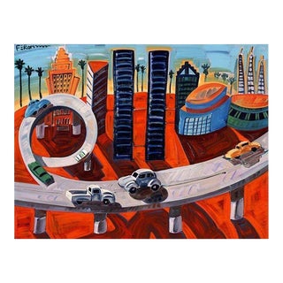 Frank Romero "Cheech's Downtown" Giclee Print Limited Edition Signed For Sale