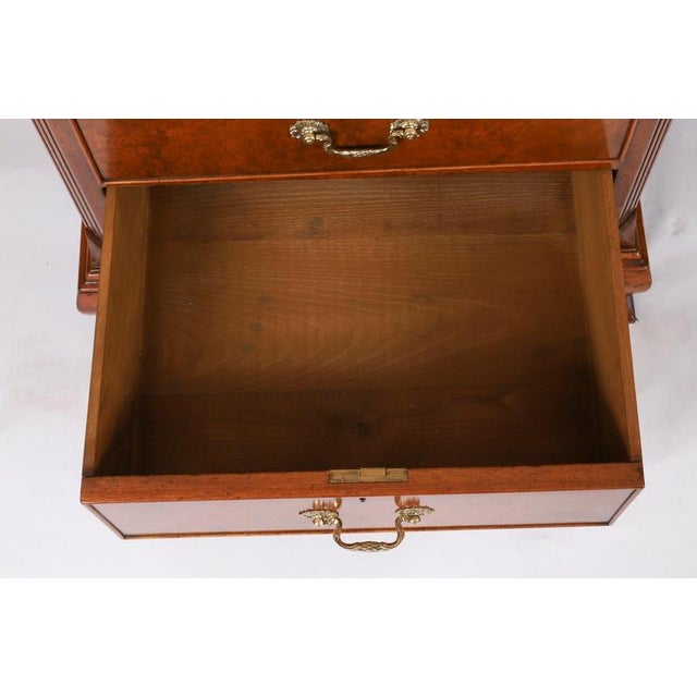 Antique Victorian Burr Walnut Partners Pedestal Desk, 1900s For Sale - Image 10 of 18