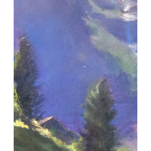 View into Telluride by Bruce A Gómez | Pastel Landscape of mountains and valley in Telluride For Sale - Image 4 of 5