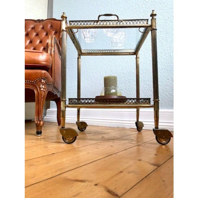 Vintage Art Deco French Serving Trolley with Removable Tray, 1950s For Sale - Image 6 of 7