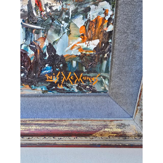 Wood French Scene Oil Painting For Sale - Image 7 of 8