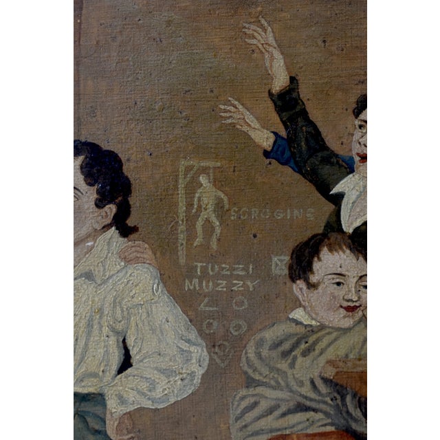 Antique Oil on Board Painting After Henry James Richter's "The Village School in an Uproar," Circa Late 19th - Early 20th Century For Sale - Image 10 of 18