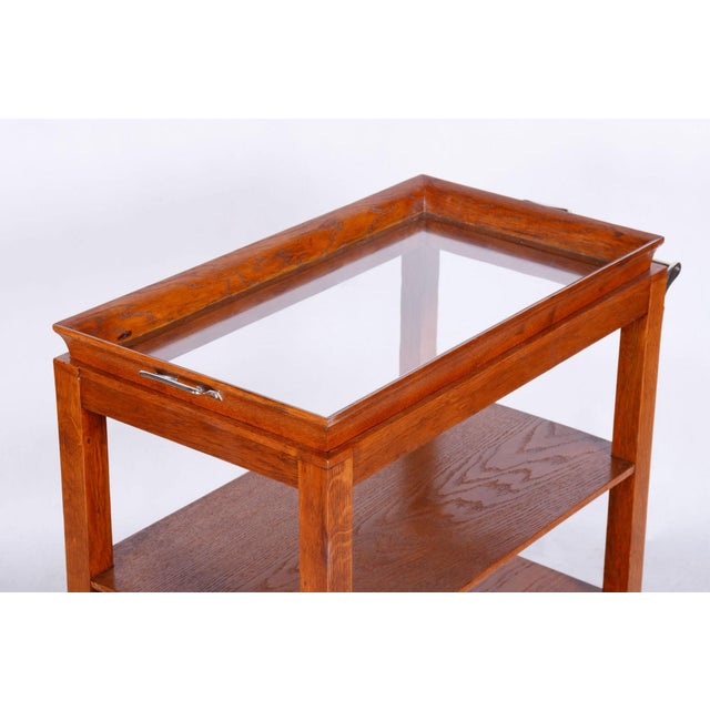 French Art Deco Walnut Trolley, 1920s For Sale - Image 10 of 12