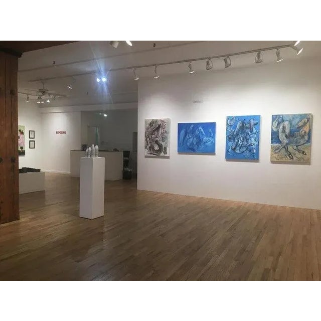 Metal Abstract Horses Acrylic on Canvas Painting Titled "Crossroads", Signed For Sale - Image 7 of 8