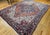Vintage Persian Heriz Rug, Hand-Knotted Wool, Geometric Medallion Pattern, Brick-Red & Navy, 8x11 For Sale - Image 11 of 12