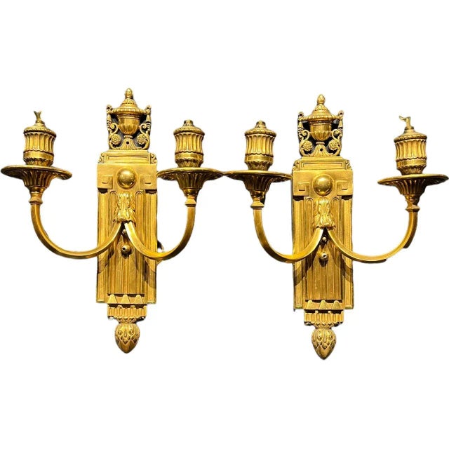 Metal 1920’s Caldwell Bronze Sconces - a Pair For Sale - Image 7 of 7