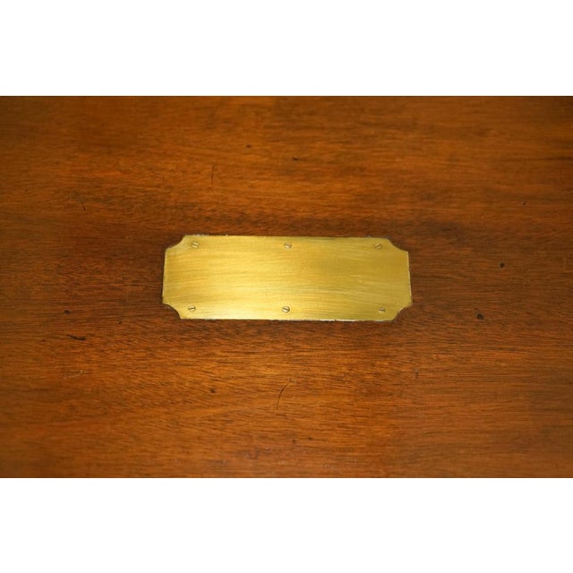 Fine Hardwood Kennedy Military Campaign Writing Table from Harrods London For Sale - Image 18 of 18