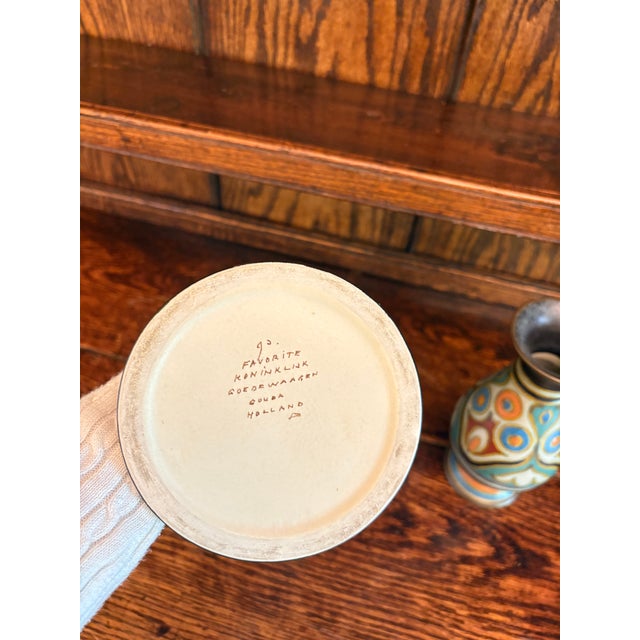 Mid-Century Modern Mid-Century Dutch Gouda Pottery Vases by Koninklijke Goedewaagen – Pair For Sale - Image 3 of 5