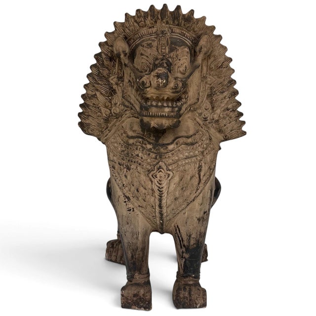 Vintage 1980 Austin Productions Foo Dog 21.75" Guardian Lion Statue Signed Large For Sale - Image 18 of 18