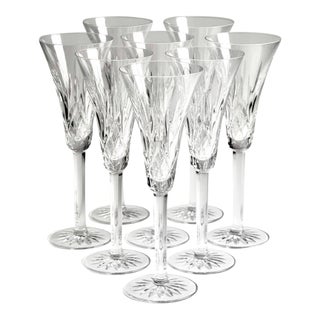 Waterford Ashbourne Crystal Champagne Flutes Set of 8 For Sale