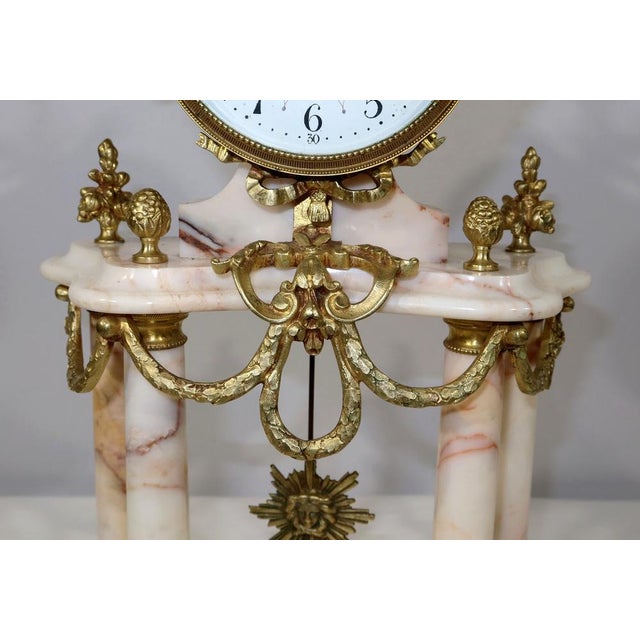 19th Century Louis XVI Style Marble and Bronze Chimney Clocks, Set of 3 For Sale - Image 11 of 18