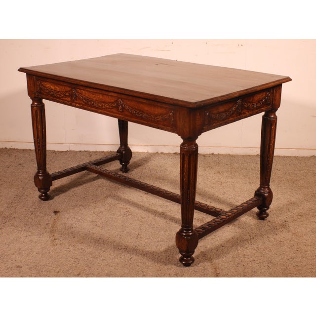 Antique Louis XVI Oak Desk, 1700s For Sale - Image 9 of 14