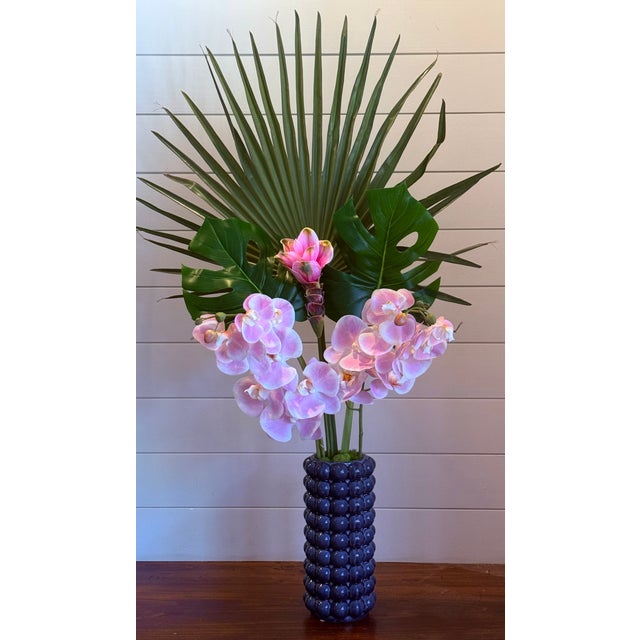 Azure Palm Orchid Arrangment For Sale - Image 4 of 9