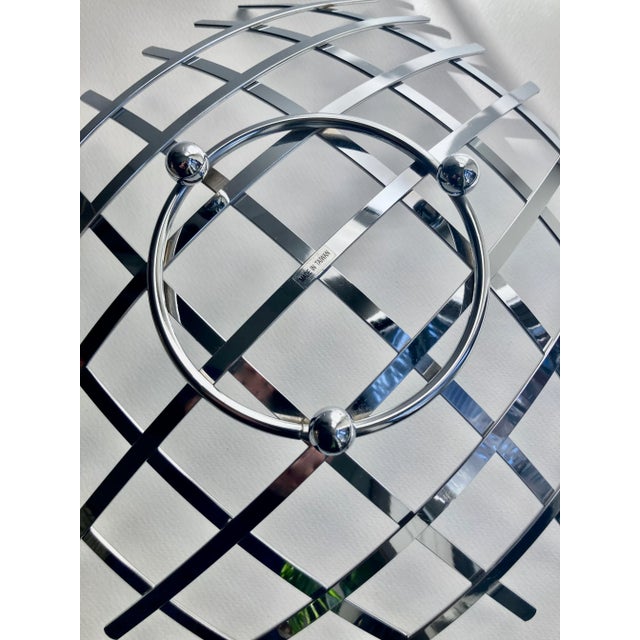 Vintage Modern Curved Criss Cross Chrome Fruit Basket For Sale - Image 11 of 13